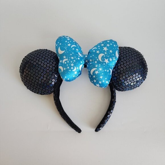 Disney Parks Walt Disney World Minnie Mouse Sorceror Moon Star Sequin Bow Ears - Picture 2 of 6
